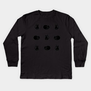 Black Cats at Night Kids Long Sleeve T-Shirt